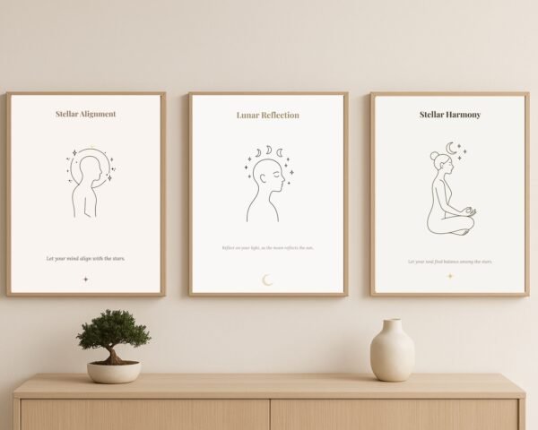 celestial focus premium collection, digital download, mindfulness decor, zen aura print