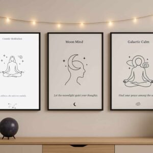 mindfulness decor, mindfulness printable wall art, printable wall art set, zen aura print