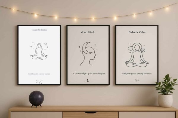 mindfulness decor, mindfulness printable wall art, printable wall art set, zen aura print