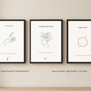 let go series, mindfulness decor, zen aura print