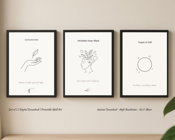 let go series, mindfulness decor, zen aura print