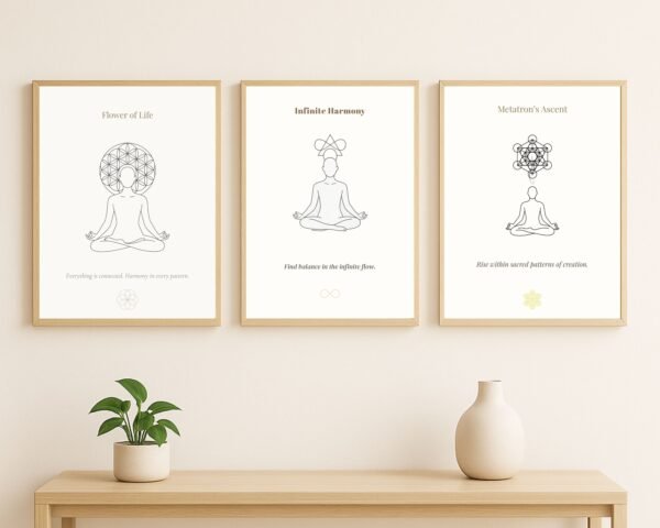 sacred geometry collection, mindfulness decor, printable wall art, digital download, digital product, zen aura print