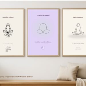 stilness collection, mindfulness decor, printable wall art, digital download, zen aura print
