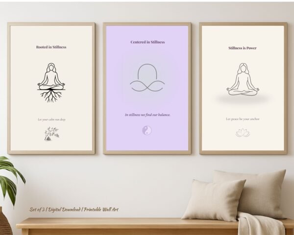 stilness collection, mindfulness decor, printable wall art, digital download, zen aura print