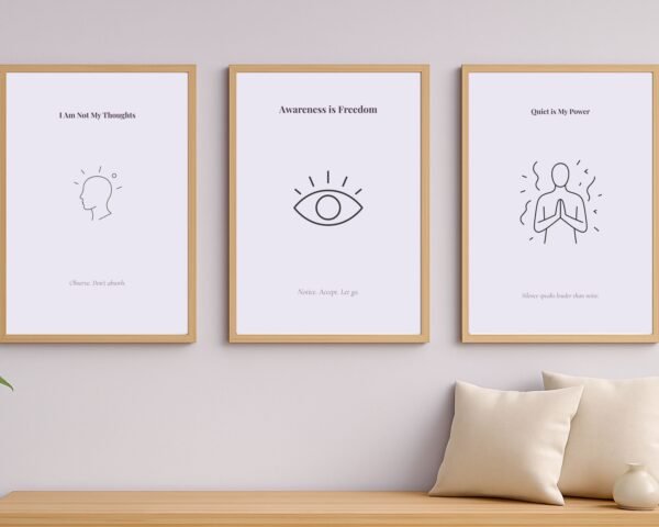 the silent self, mindfulness decor, printable wall art, printable wall art collection, digital download, zen aura print